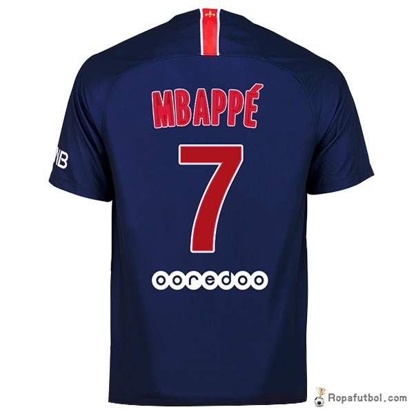 Camiseta Paris Saint Germain Replica Primera Ropa Mbappe 2018/19 Azul